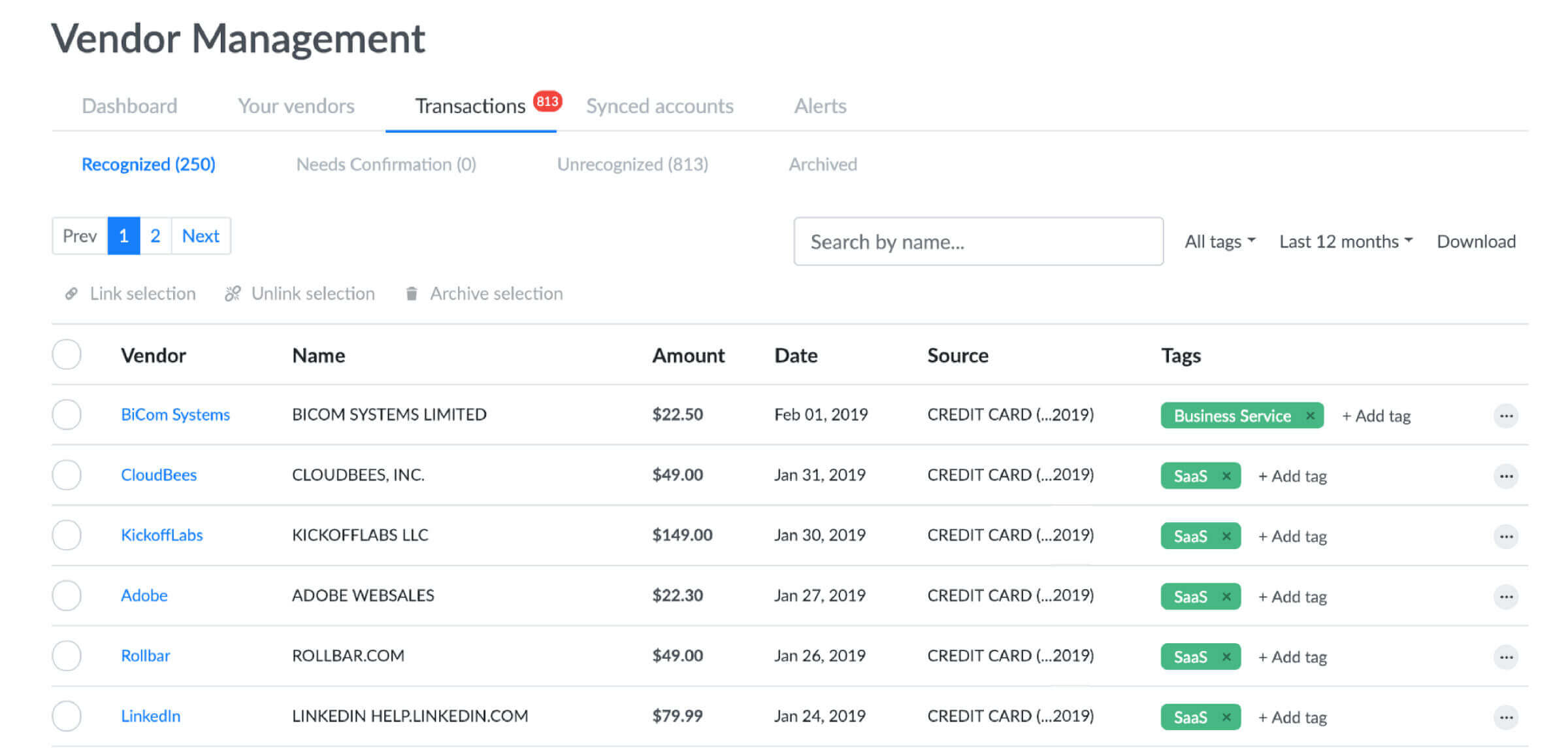 Vendor Transactions