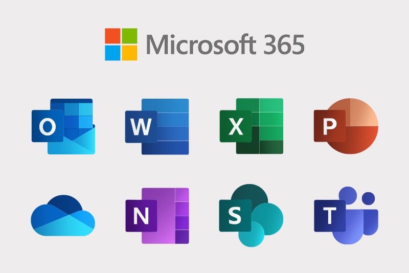 Graphic of some of the Microsoft 365 offerings.