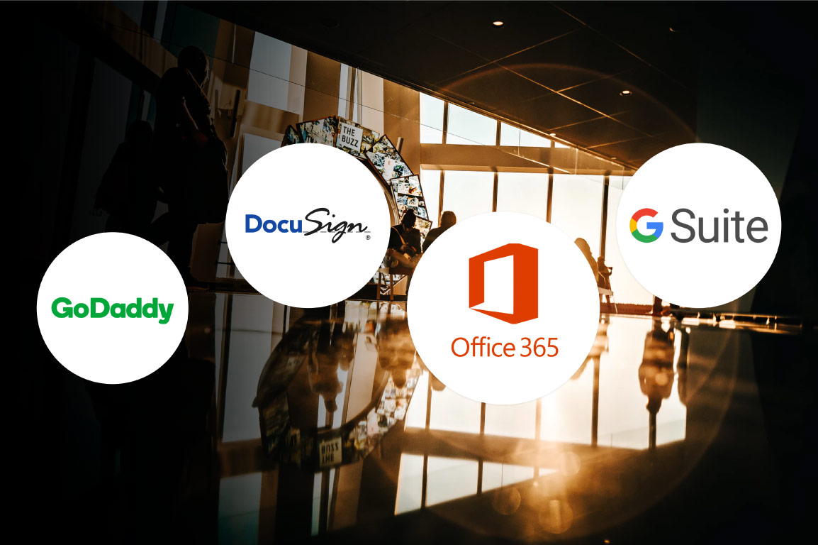 With Genuity you can save on your most used services, like GoDaddy, Docusign, Office 365, and G-Suite.